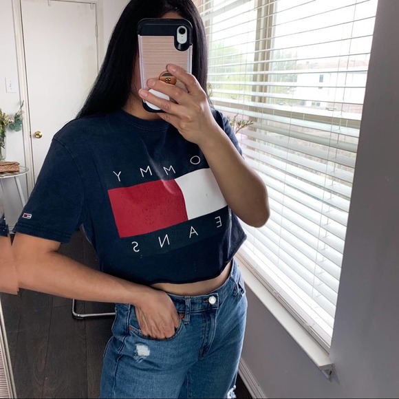 Tommy Hilfiger Tops - Tommy Hilfiger Crop Top Logo Blue